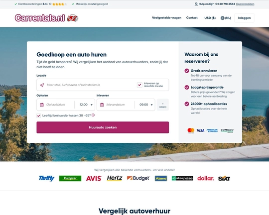 Carrentals.nl - vergelijk autoverhuurders wereldwijd